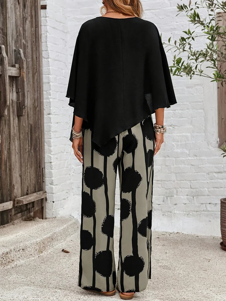 Payton | Relaxed Fit Black Blouse with Statement Pants