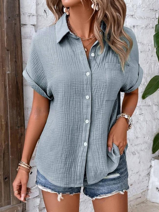 Hailey | Textured Button-Up Shirt