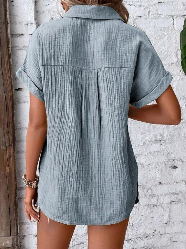 Hailey | Textured Button-Up Shirt