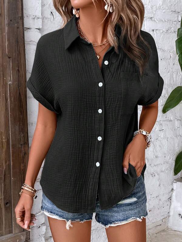 Hailey | Textured Button-Up Shirt