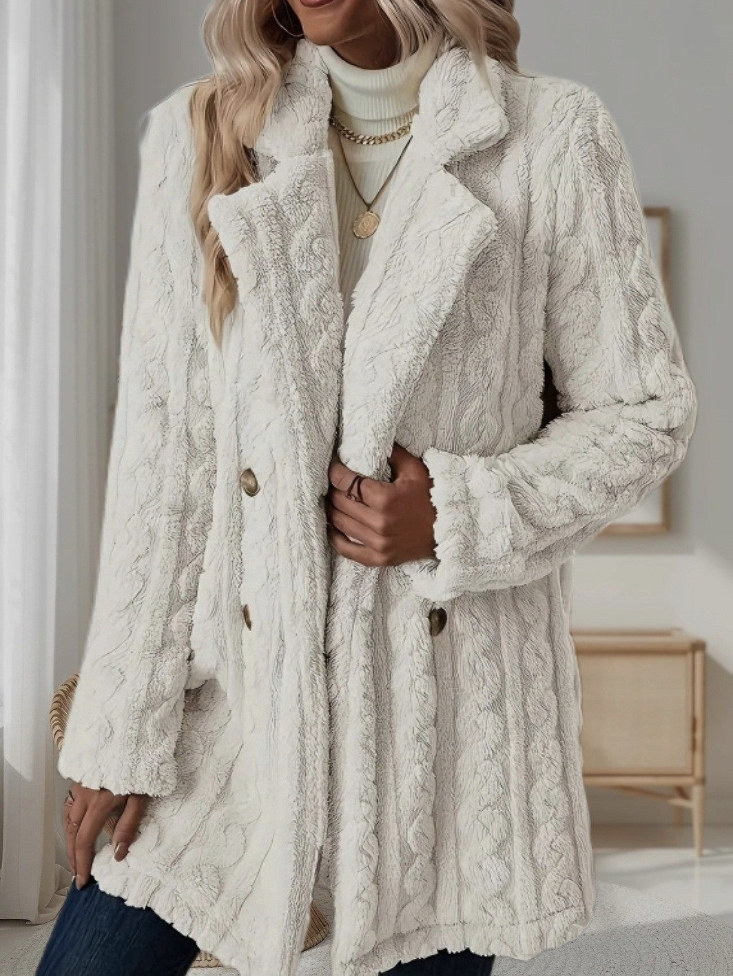 Grace™ Luxe Cable-Knit Cardigan Coat