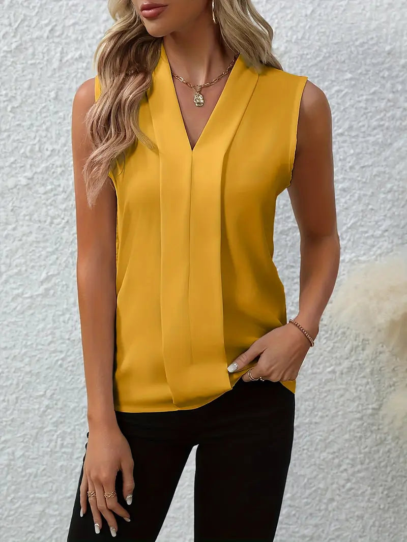 Kelsey | Sleeveless V-Neck Blouse