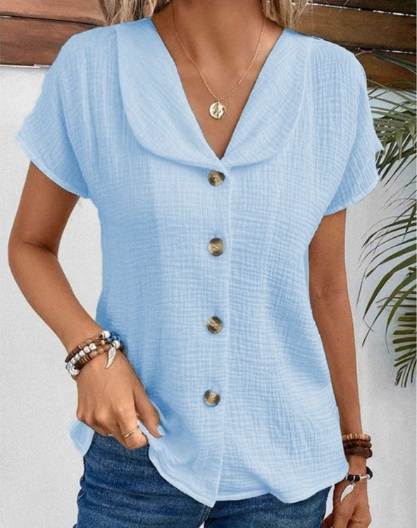 Elise | Lightweight Button-Up Blouse