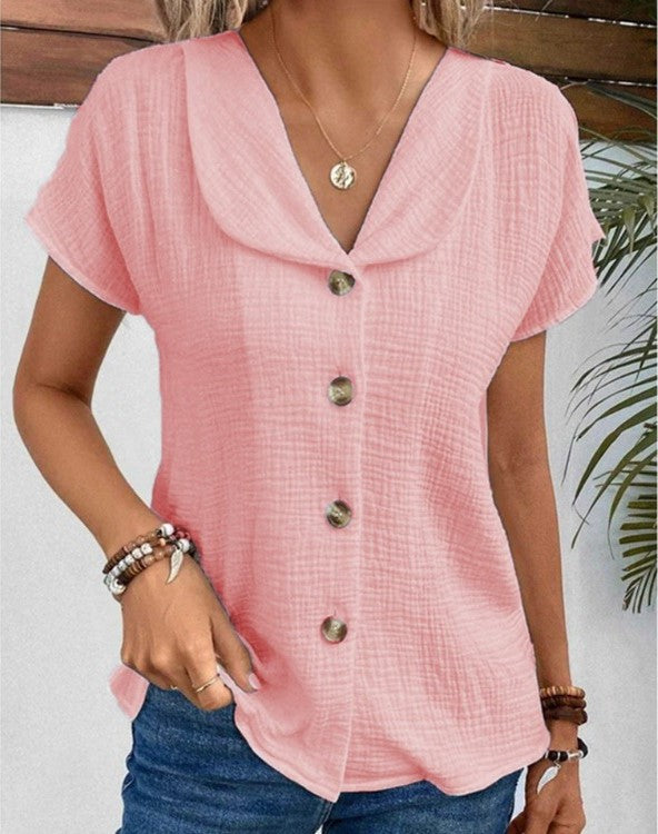 Elise | Lightweight Button-Up Blouse