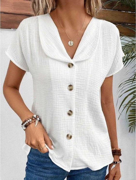 Elise | Lightweight Button-Up Blouse