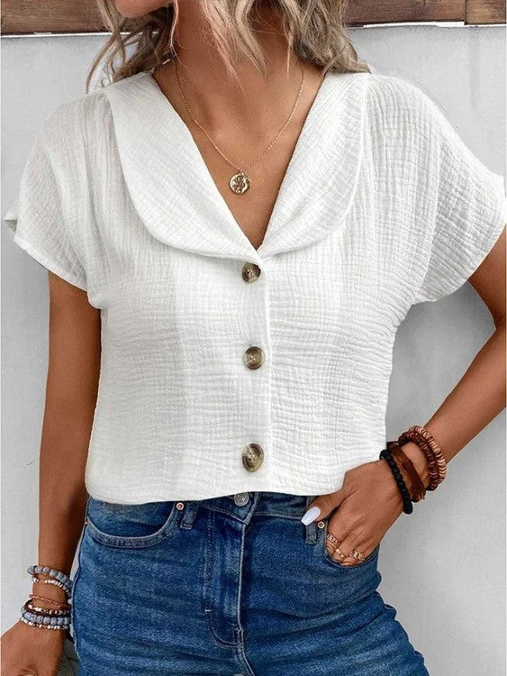 Elise | Lightweight Button-Up Blouse